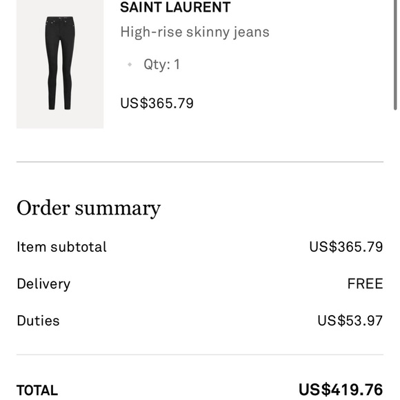 NWT Saint Laurent High Rise Skinny Jeans in Black - Picture 11 of 13